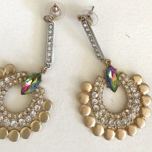 Banana Republic Peacock Drop Crystal Earrings